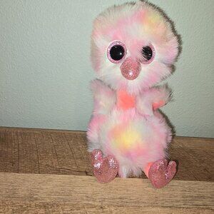 Ty Beanie Boo Avery Pastel Ostrich Glitter Eyes 6" Stuffed Animal Plush